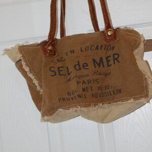 Myra Bag Casual "Bohemian"  Bag  100% Cotton/Leather Handles